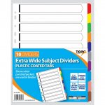 Tiger Card Dividers With Plastic Tabs 10 Part Extra Wide