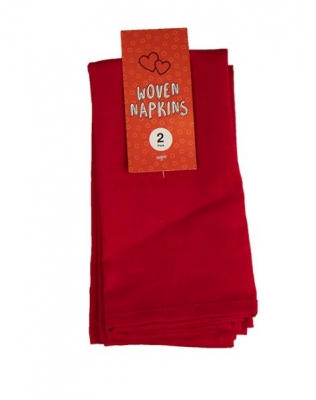 Red 41cm x 14cm Woven Napkins Set Of 2