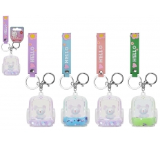 Liquid Filled Charm Keyring With Strap Backpack Design