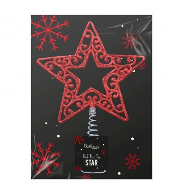 Red Tree Top Star 14cm