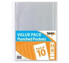 Tiger A4 Value Pack 10 Punched Pockets