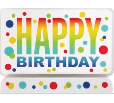 Flashing Happy Birthday Dots Cake Decoration