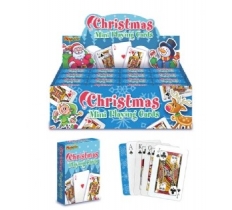 24 X Christmas Mini Playing Cards 6x4cm (21p each)