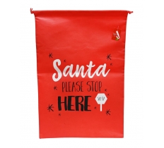 Christmas Santa Stop Here Sack 70cm x 48cm