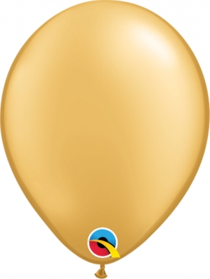 Qualatex 5" Plain Latex Round Gold 100Ct