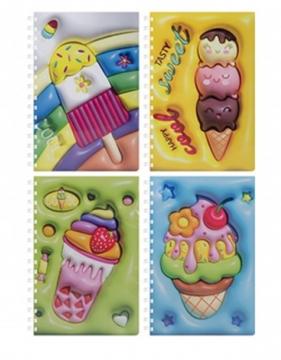 A5 Puffy Look Notebook Ice Cream Design ( Assorted Designs )