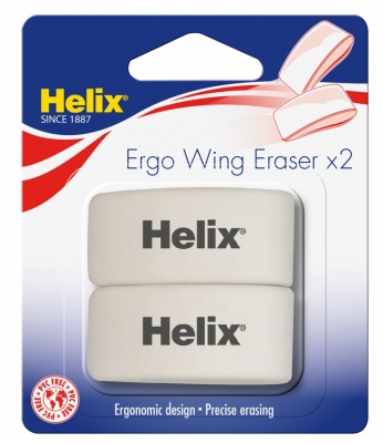 Helix Ergo Wing Eraser Twin Pack