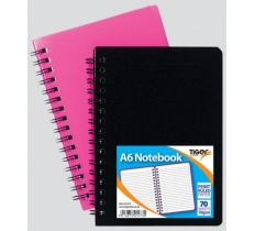 Tiger A6 Polyprop Twin Wire Notebook 140 Pages