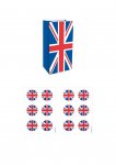 Union Jack Bag With 3cm Stickers 13 X 25cm X 12 Pack