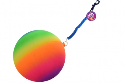 Neon Rainbow 10" ( 25cm ) Ball With Keychain / Keyring