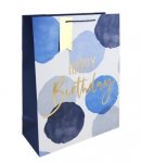 Blue W Colour Happy Birthday Xl Gift Bag