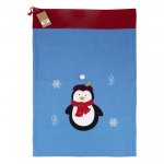 Deluxe Plush Blue Penguin Christmas Sack 50cm X 70cm