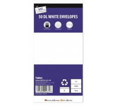 White DL Peal & Seal Envelopes 50 Pack