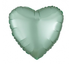 Amscan Silk Lustre Mint Green Heart Standard Foil Balloons
