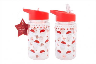 Santa Bottle With Straw