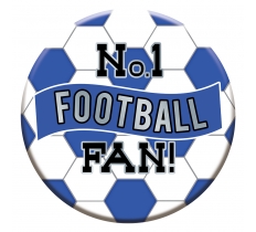 Football Badges 15cm - Blue and White