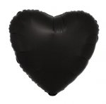Amscan Silk Lustre Black Heart Standard Foil Balloons