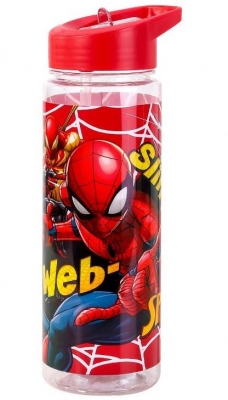 Spiderman Drinking Bottle with Straw 650ml