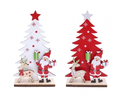 Table Tree With Santa 12X20Cm