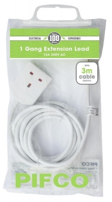 Pifco 1 Gang 3M Extension Lead