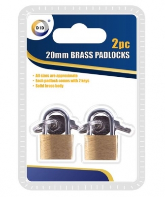 Brass Padlocks 20mm 2 Pack