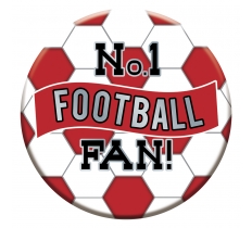 Football Badges 15cm - Red and White