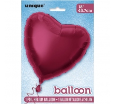 Solid Heart Foil Balloon 18" Burgundy