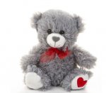 20cm Valentines Bear Grey