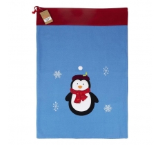 Deluxe Plush Blue Penguin Christmas Sack 50cm X 70cm