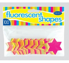 County Fluorescent Stars 42mm 100 Pack
