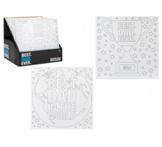 Colour Your Own Dad Canvas 25cm X 25cm 2 Assorted