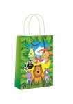 Jungle Paper Party Bag With Handles 14cm X 21 cm X 7cm