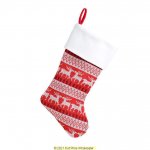 Deluxe Plush Red Nordic Reindeer Stocking 40cm X 25cm