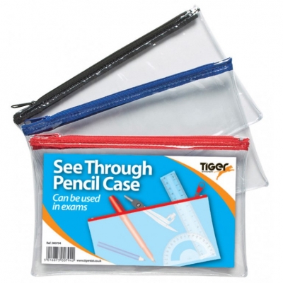 Tiger Small Flat Exam Pencil Case