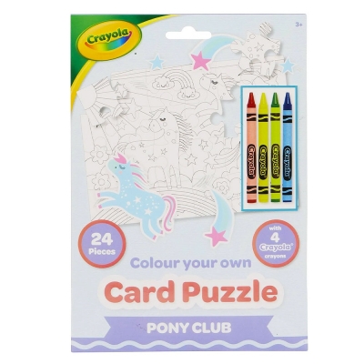 Crayola Colour Your Own Pony Club Card Puzzle With 4 Crayons