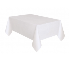 White Solid Rectangular Plastic Table Cover