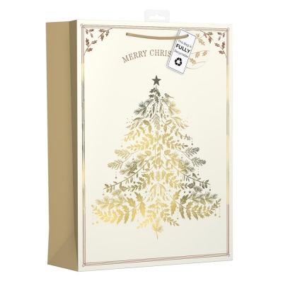 Christmas Gold & Cream Tree Ex Large Bag