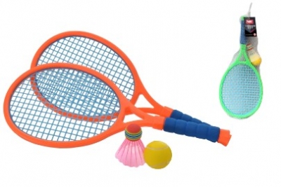 2 Player Junior Neon Colour Tennis Set