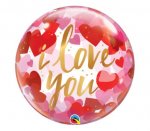 Qualatex 22" Single Bubble I Love You Paper Hearts