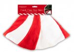 Festive Faux Fur Candy Cane Tree Skirt