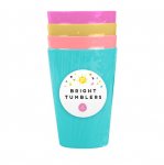 BRIGHT PLASTIC TUMBLERS 4PK