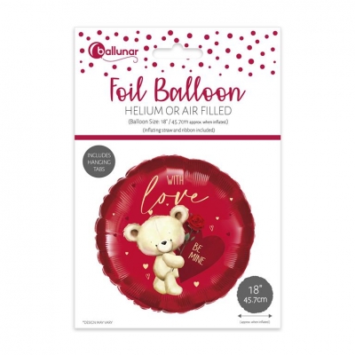 Valentine Bear Foil Balloon