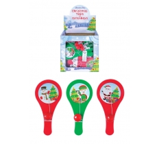 Christmas 12cm Paddle Bat & Ball X 96pcs ( 17p Each )