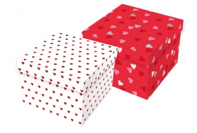 Valentines Day Square Foiled Gift Box