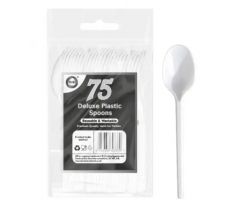 75pc Reusable Deluxe Plastic Spoons