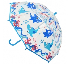 Kids 8 Panel Shark Dome Umbrella