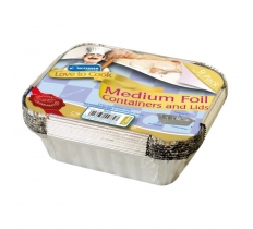 Medium Foil Food Containers And Lids 9 Pack