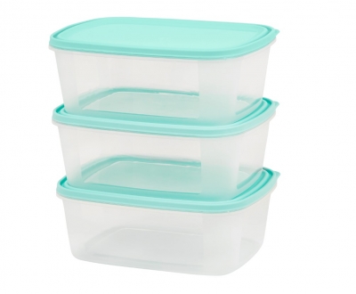 2L Food Box and Lid Clear 3 Pack