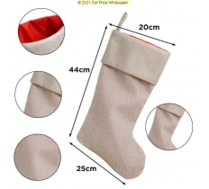 Deluxe Plush Plain Hessian Stocking 40cm X 25cm