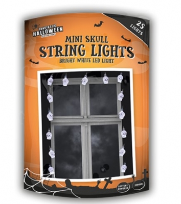 Halloween Mini Skull String Lights 2.8m - Bright White